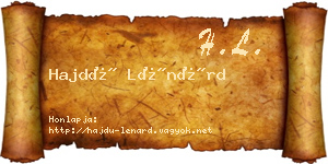 Hajdú Lénárd névjegykártya