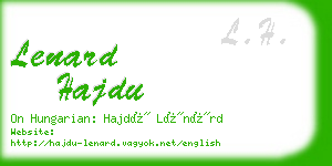 lenard hajdu business card