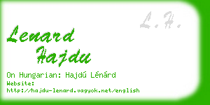 lenard hajdu business card